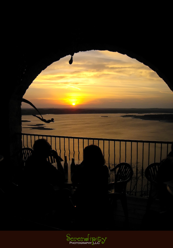sunset at Oasis in Austin, TX