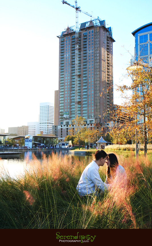 discovery green with high rise in the background discovery green with high rise in the background