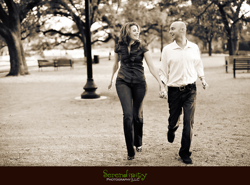engagement session at Hermann Park