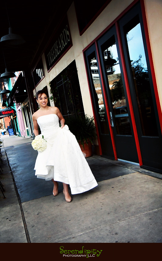 bridal portrait session, trash the dress session, houston downtown, parking lot, main, preston