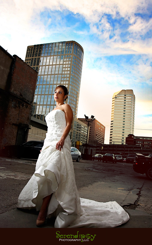 bridal portrait session, trash the dress session, houston downtown, parking lot, main, preston