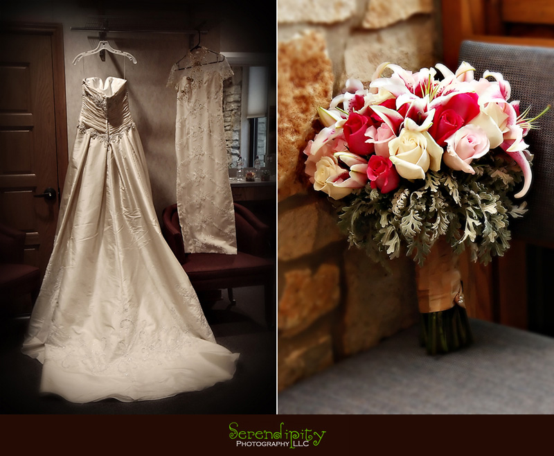 cool river, St Thomas More, dress, bouquet