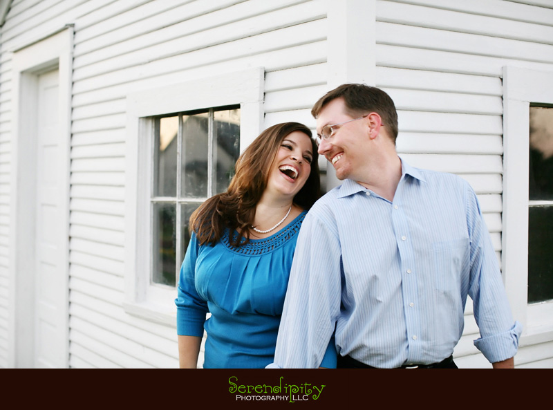  engagement session, Katy, Texas, laughing around the corner