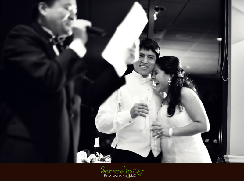 wedding reception, wedding moment, toast, speech, bride and groom