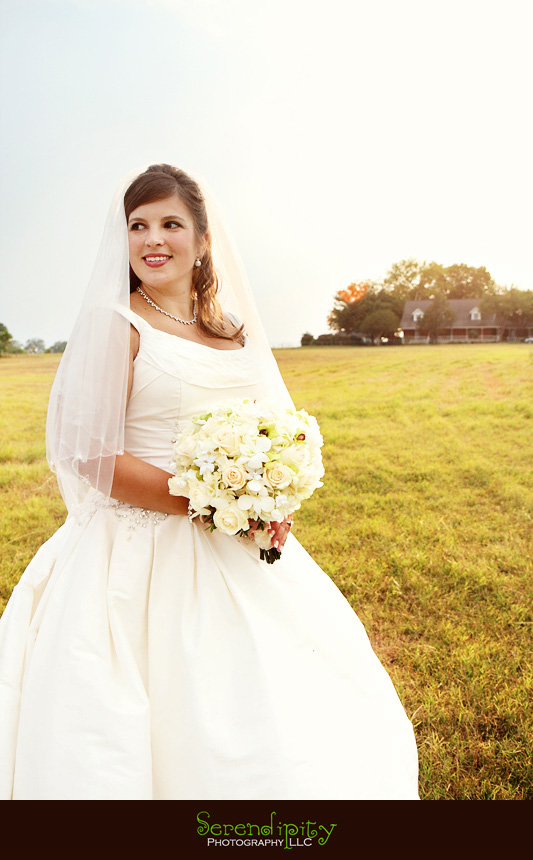 bridal in front of house