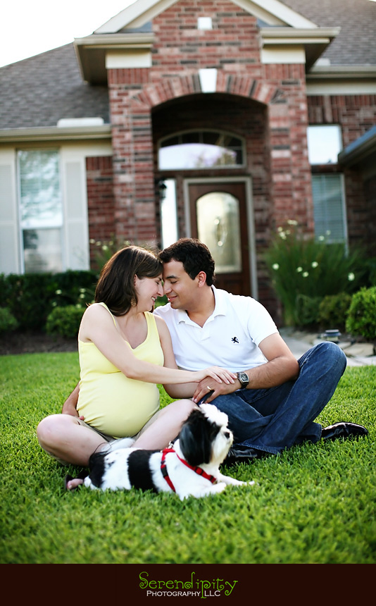 family portrait, front of the house
