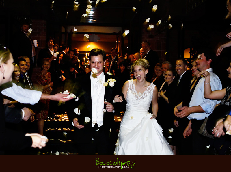 houston wedding photographer, petal toss exit