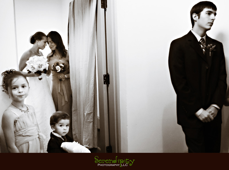 Houston wedding photographer, Hotel Derek, All Saints Catholic Church,bride nervous before ceremony
