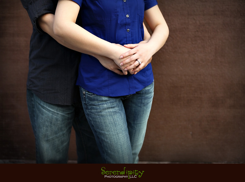 Houston Engagement Photographer Downtown, Brown Wall, Engagement Ring