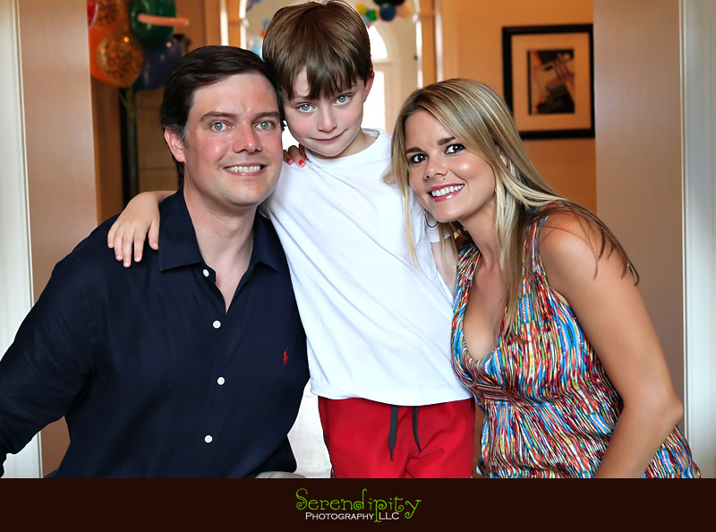 River Oaks Photography, Children Birthday Party Photography, birthday boy with mom and dad