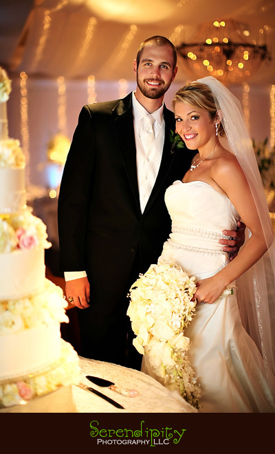 Houston wedding photographer, St Michael Catholic Church, Houstonian Resort and Spa, bride and groom's portrait at the reception