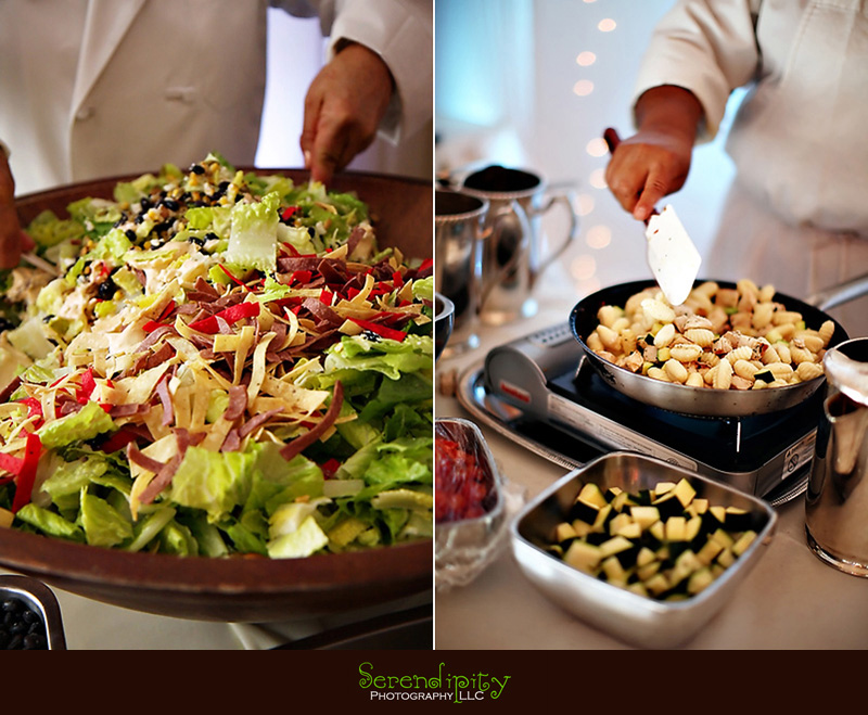 Houston wedding photographer, St Michael Catholic Church,  Houstonian Resort and Spa, reception food