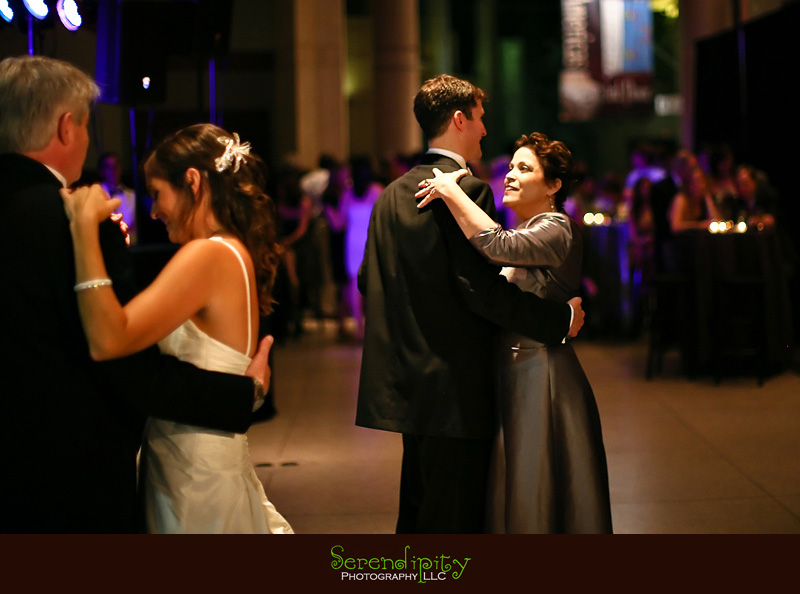Houston wedding photographer, Holy Rosary, Houston Museum of Natural Science, father-daughter dance and mother-son dance together