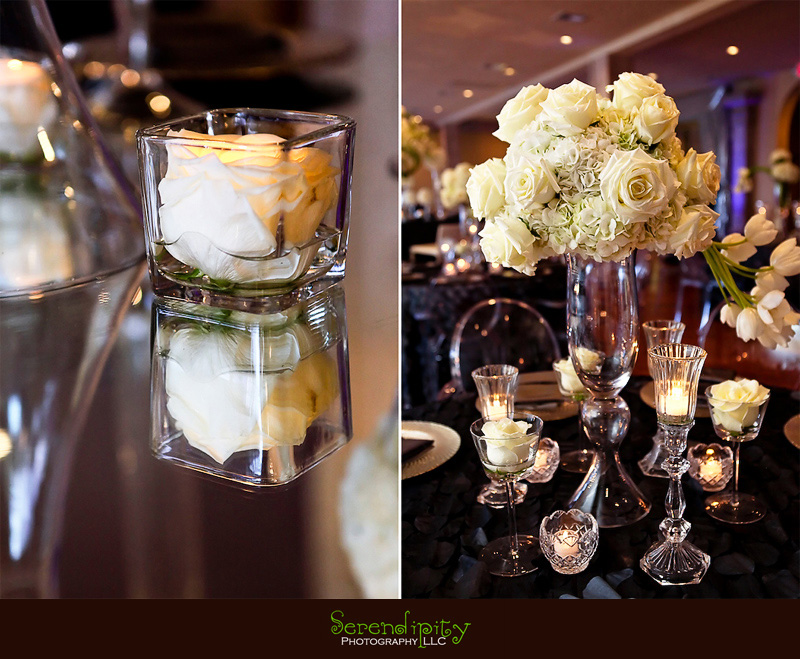 Houston wedding photographer, Villa Rinata, centerpiece, tablescapes, mirror table tops