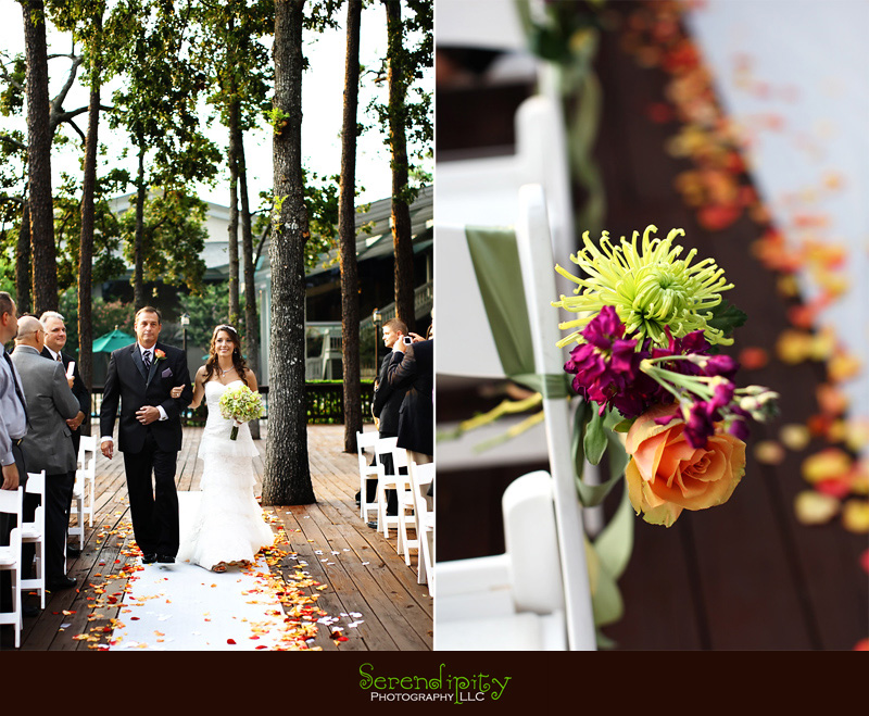 Houston wedding photographer, Woodlands Resort and Conference Center Wedding Ceremony, Bride Entrance, Flowers