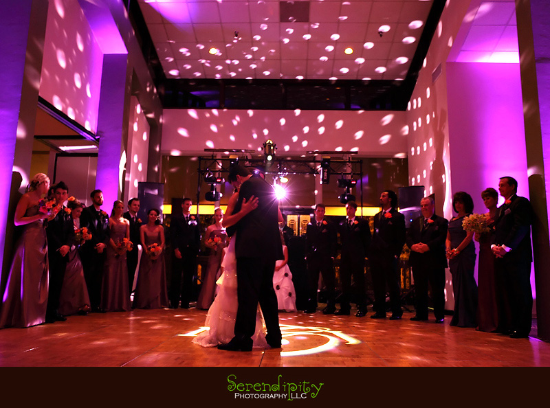Houston wedding photographer, Woodlands Resort and Conference Center, Purple Wedding Reception, First Dance