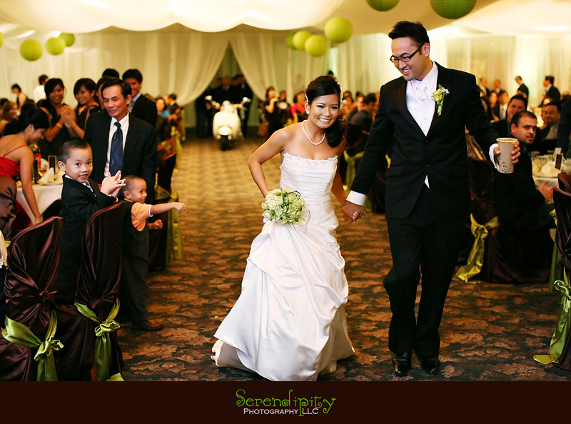 Houston wedding photographer, Vietnamese Wedding, bride and groom's grand entrance