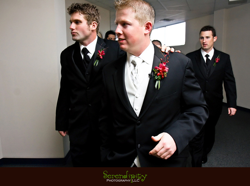 Houston wedding photographer, Pearland Church Ceremony, Private Home Reception, groom and the guys walking to the ceremony