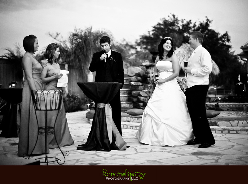 Houston wedding photographer, Pearland Church Ceremony, Private Home Reception, toast