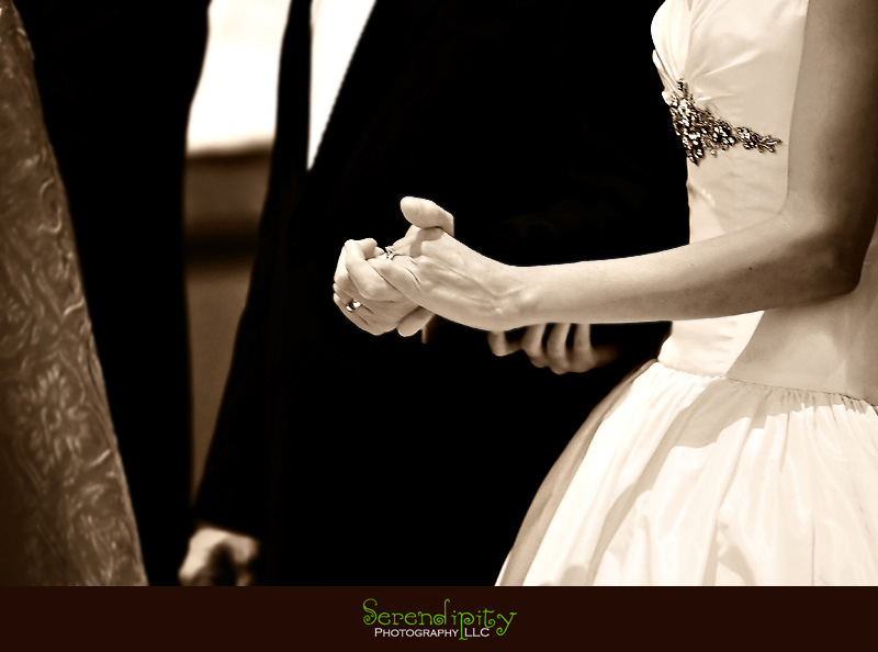 Houston wedding photographer, St George Orthodox Christian Church Ceremony, Alden Hotel Reception, bride and groom holding hands