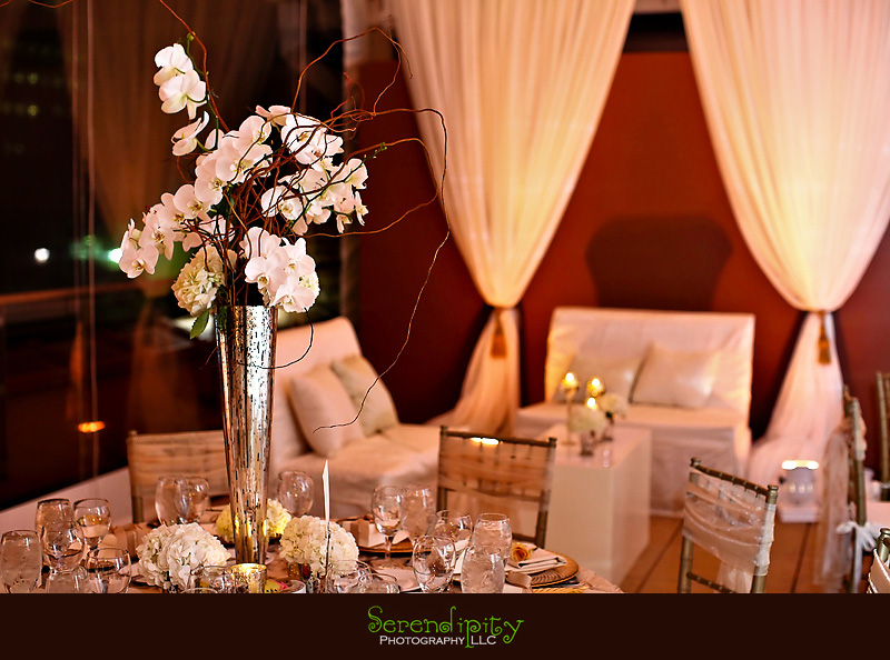 Houston wedding photographer, St George Orthodox Christian Church  Ceremony, Alden Hotel Reception, centerpiece and lounge, champagne color  theme