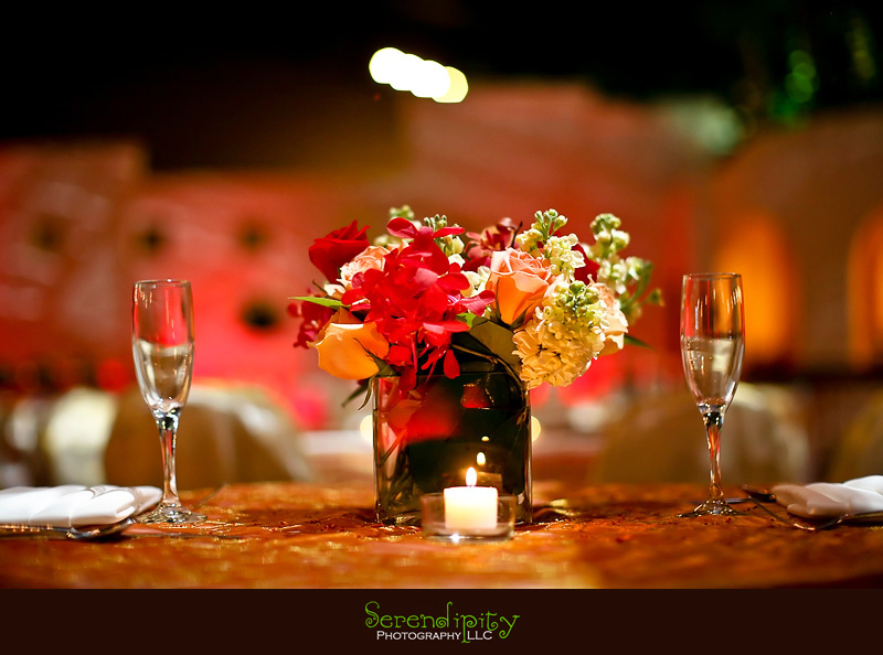 Houston Indian wedding photography, Marriott Hotel, sweetheart table, centerpiece, wedding reception