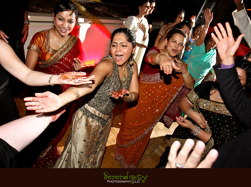 Houston Indian wedding photography, Marriott Hotel, family and friends having a great time, dancing, wedding reception