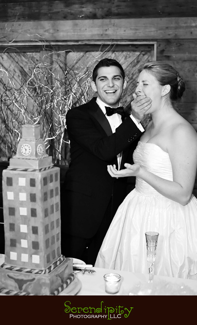 Austin wedding photography, outdoor ceremony, Barr Mansion, cake cutting cake fight